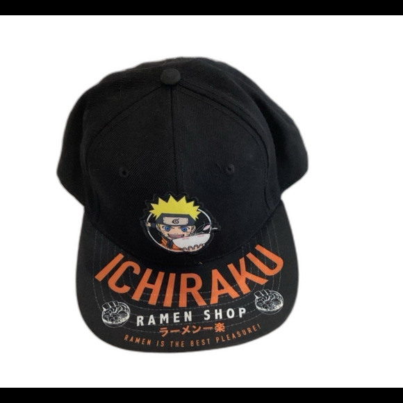 NARUTO Cap Hat Unisex Black Orange Shippuden Collection ICHIRAKU Ramen Shop - Picture 1 of 7